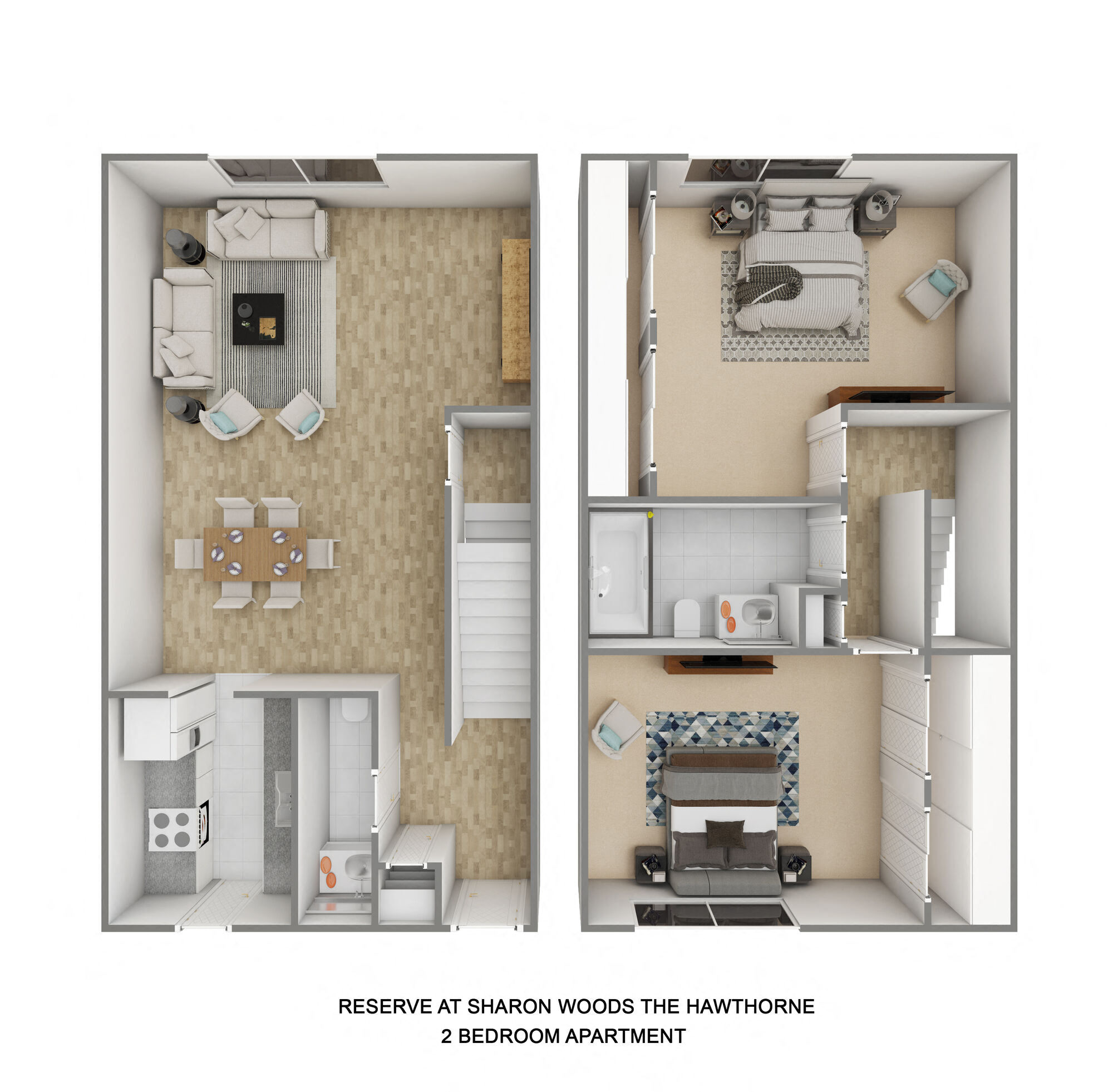 Floor plan for 2 beds, 1.5 baths, 1575 sqft