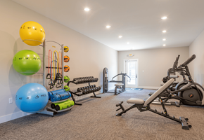 Sellersburg apartment for rent - A well-equipped home gym with a variety of exercise equipment.