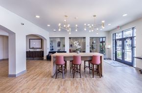 Chesterfield apartment for rent - a dining room with a large table and chairs at Aventura at Wild Horse Creek, Missouri, 63017