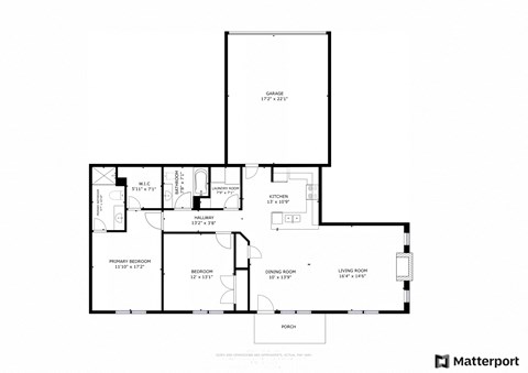 Floor plan for 2 beds, 2 baths, 1220 sqft