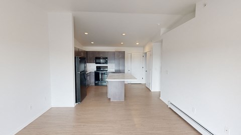 Floor plan for 1 bed, 1 bath, 653 sqft