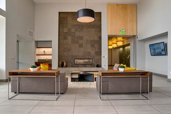 Clubroom & lounge with fireplace