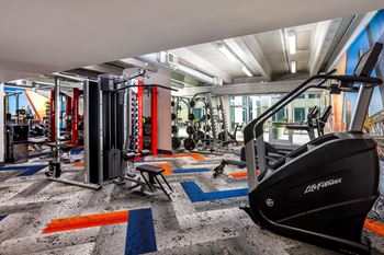 24-Hour fitness center with peloton bike