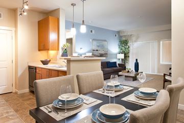 Richland apartment for rent - a dining room and living room with a table and chairs