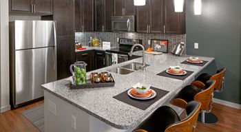 Granite countertops & tile backsplashes