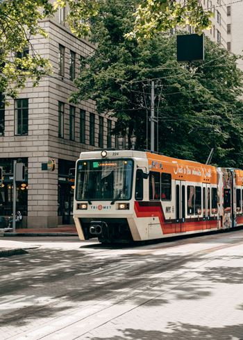 Right on the max line at nw jefferson to nike, intel & portland international airport
