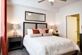 Spokane apartment for rent - Pine Valley Ranch Apartments Model Bedroom and Ceiling Fan