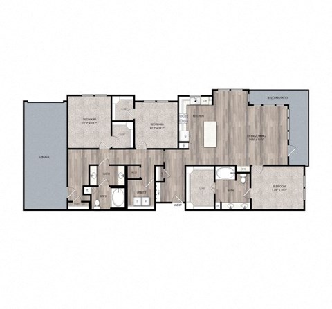 Floor plan for 3 beds, 2 baths, 1782 sqft