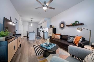 Grand Prairie apartment for rent - a living room with a couch and a table