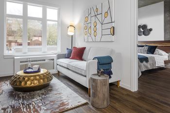 Spacious studio, one- & two-bedroom floor plans