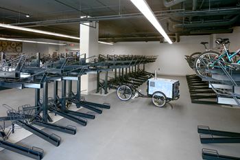 Bike room + repair station