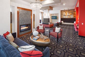 Dynamic social lounge with cyber café, coffee bar & vip room