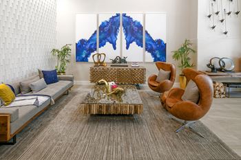 Clubhouse + chic lounge spaces