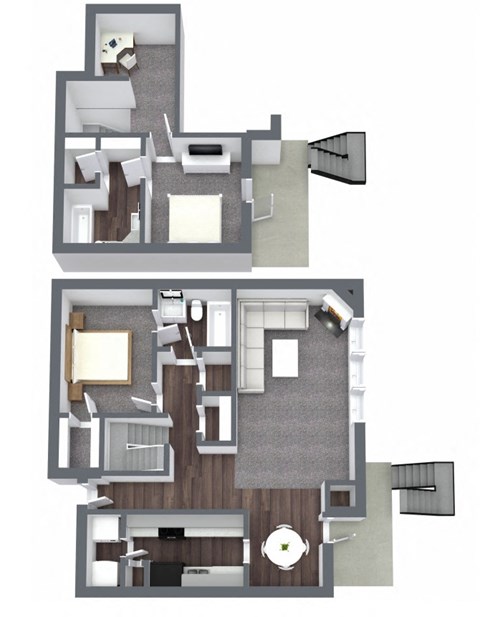 Floor plan for 2 beds, 2 baths, 1459 sqft