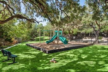 Playground on wooden platform