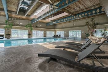 Heated indoor pool with outdoor sundeck