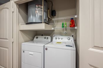 Inunit laundry with washer dryer and water heater