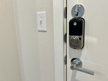 Smart lock entry system with deadbolt and door handle