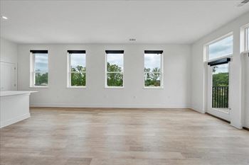 Plank flooring in living room