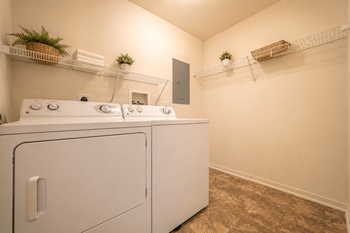 Private washer and dryer in each home