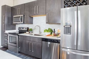 Contemporary stainless steel appliances
