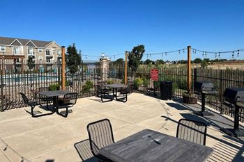 Grilling area with tables