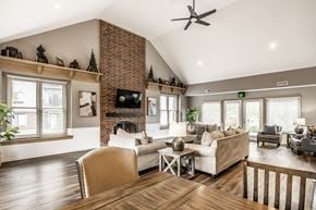 Merrillville apartment for rent - A living room with a fireplace and a couch
