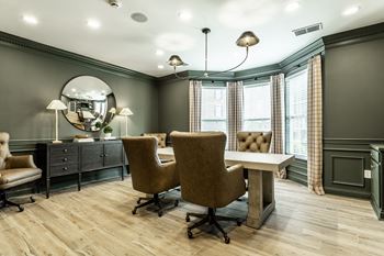 Conference table in business center 