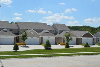 Attached garage with townhomes