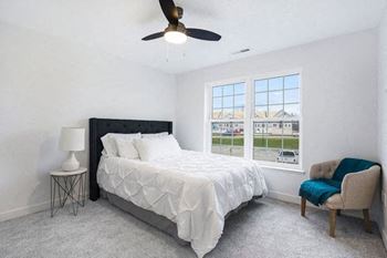 Ceiling fan in bedroom