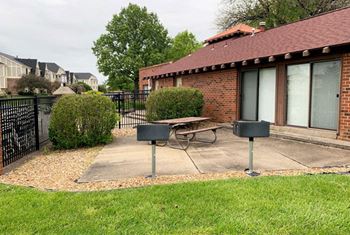 Grills and seating area