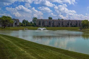 Scenic grounds with pond views