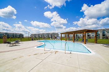 Refreshing pool with pergola