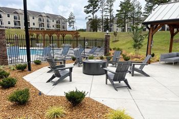 Fire pit area with chairs