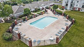 Perrysburg apartment for rent - Aerial Pool View at Tracy Creek Apartments, Perrysburg, Ohio