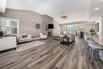 Clubhouse with fireplace