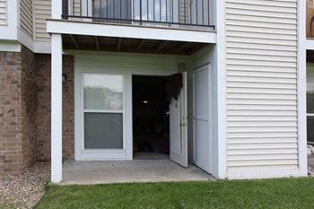 Private patio with storage