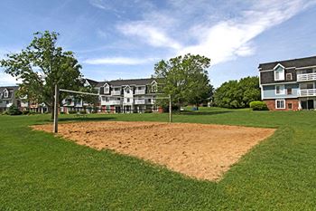 Outdoor sand volleyball court