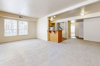 End with oversized living room & extra windows in apts.