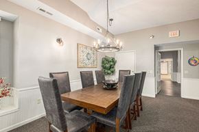 Lincoln apartment for rent - a clubhouse dining area with table and chairs at Black Sand Apartment Homes, Nebraska