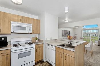 European-style kitchen with breakfast bar