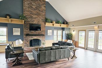 Community building with fireplace