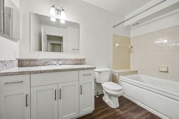 Master bath with whirlpool tub in townhomes