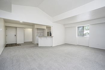 Enlarged living room with an extra window and cathedral ceiling