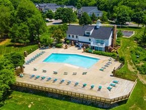South Bend apartment for rent - Aerial View Of The Swimming Pool at Irish Hills Apartments, South Bend, Indiana