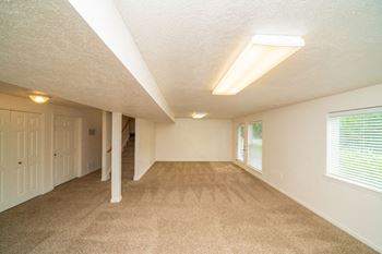 Large basement with storage
