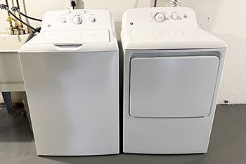 A full-size washer and dryer
