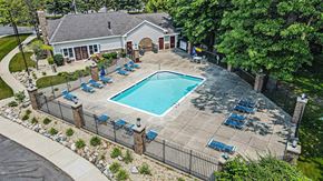 Toledo apartment for rent - Aerial View of Pool & Surrounding Property at Orchard Lakes Apartments, Ohio