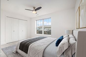 Bedroom with a ceiling fan