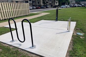 A bike maintenance station